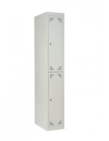 Taquilla metálica de 2 puertas ancho 30 cm. Cerrada.