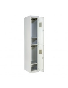 Taquilla serie ECO metálica de 2 puertas ancho 30cm. 1 módulo. GRIS 2