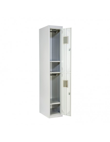 Taquilla serie ECO metálica de 2 puertas ancho 30cm. 1 módulo. GRIS