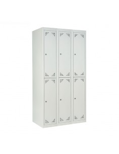 Taquilla serie ECO metálica de 2 puertas ancho 30cm. 3 módulos. GRIS