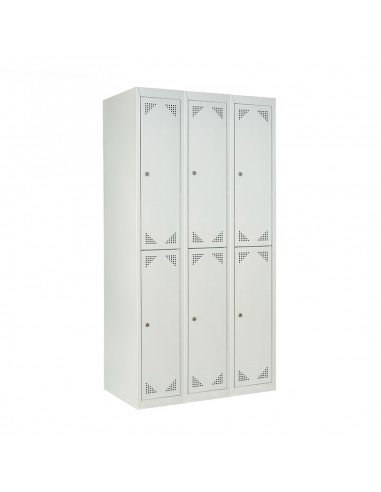 Taquilla serie ECO metálica de 2 puertas ancho 30cm. 3 módulos. GRIS