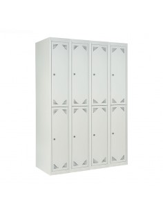 Taquilla serie ECO metálica de 2 puertas ancho 30cm. 4 módulos. GRIS