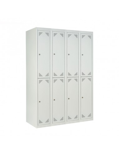 Taquilla serie ECO metálica de 2 puertas ancho 30cm. 4 módulos. GRIS