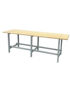 Banco de vestuario de madera y metal 2 metros. Madera y metal.