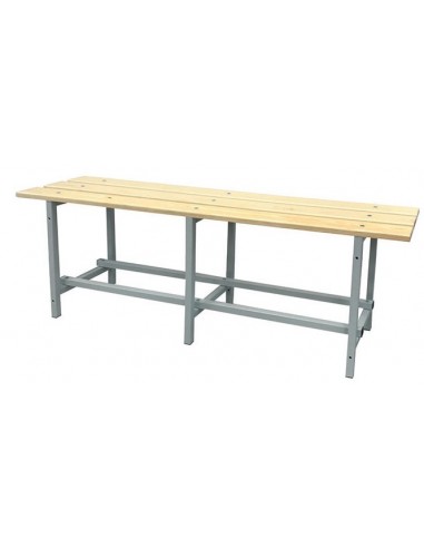 Banco de vestuario de madera y metal 2 metros. Madera y metal.