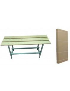 Banco de vestuario de 1 metro. Madera y metal. Desmontado
