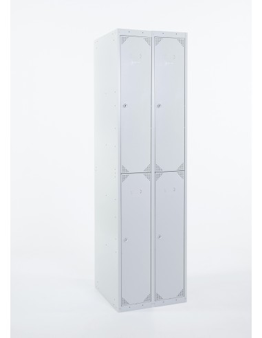 Taquilla metálica de 2 puertas por módulo compuesta por 2 módulos